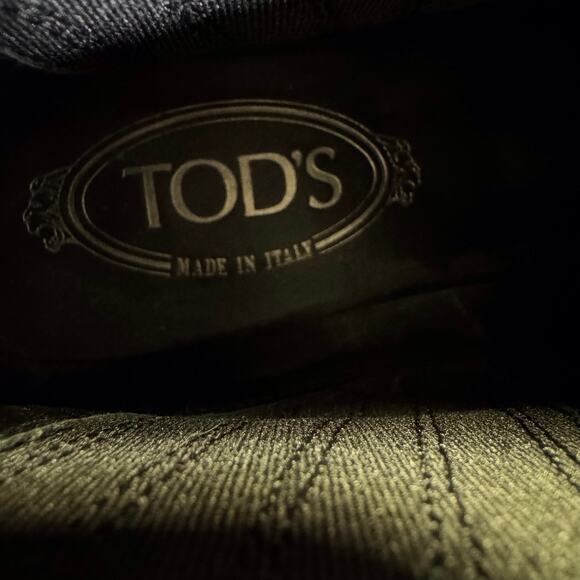 Tod’s Ankle Boots Block Heel Gray Suede Leather Size 37.5 / 7.5 US - Picture 6 of 10